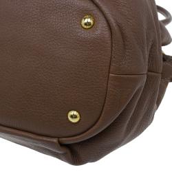 مملوكة مسبقًا Prada Cocoa Brown Vitello Daino Double Zipped Satchel