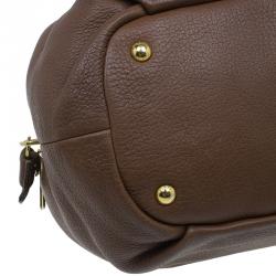 مملوكة مسبقًا Prada Cocoa Brown Vitello Daino Double Zipped Satchel
