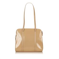Pre Owned Prada Beige Shiny Leather Shopping Tote