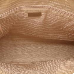 Pre Owned Prada Beige Shiny Leather Shopping Tote