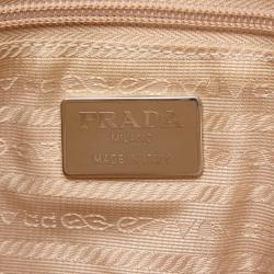 Pre Owned Prada Beige Shiny Leather Shopping Tote