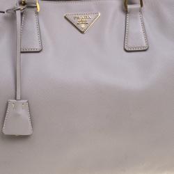 Pre Owned Prada Grey Saffiano Lux Leather Large Tote