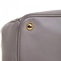 Pre Owned Prada Grey Saffiano Lux Leather Large Tote