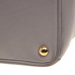 Pre Owned Prada Grey Saffiano Lux Leather Large Tote