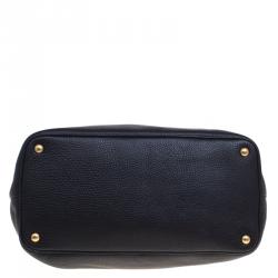 Pre Owned Prada Black Vitello Daino Leather Shopper Tote