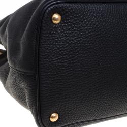 Pre Owned Prada Black Vitello Daino Leather Shopper Tote