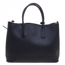 Pre Owned Prada Black Saffiano Cuir Leather Tote