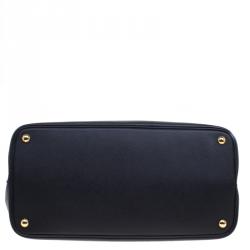 Pre Owned Prada Black Saffiano Cuir Leather Tote