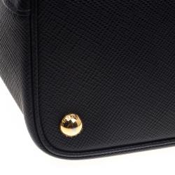 Pre Owned Prada Black Saffiano Cuir Leather Tote