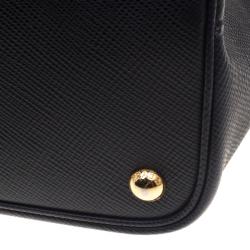 Pre Owned Prada Black Saffiano Cuir Leather Tote