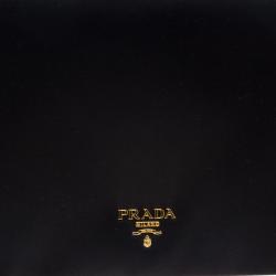 Pre Owned Prada Black Satin Oversize Clutch