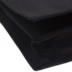 Pre Owned Prada Black Satin Oversize Clutch