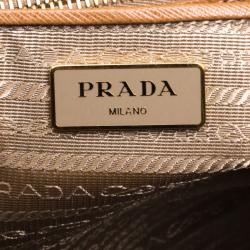 Pre Owned Prada Brown Saffiano Lux Leather Large Double Zip Tote