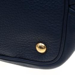 Pre Owned Prada Navy Blue Vitello Daino Leather Tote