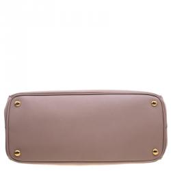 Pre Owned Prada Blush Pink Saffiano Lux Leather Double Zip Tote