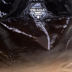 Pre Owned Prada Brown Ombre Patent Leather Hobo