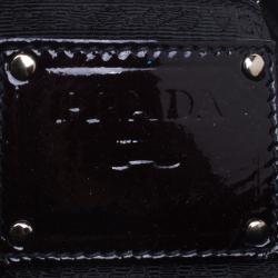 Pre Owned Prada Brown Ombre Patent Leather Hobo