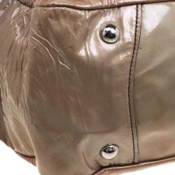 Pre Owned Prada Brown Ombre Patent Leather Hobo
