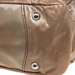 Pre Owned Prada Brown Ombre Patent Leather Hobo