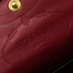 Pre Owned Prada Leopard Print Calf Hair Continental Wallet