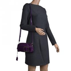 Pre Owned Prada Purple Nappa Antique Leather Shoulder Bag