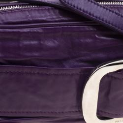 Pre Owned Prada Purple Nappa Antique Leather Shoulder Bag