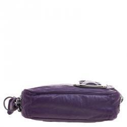 Pre Owned Prada Purple Nappa Antique Leather Shoulder Bag