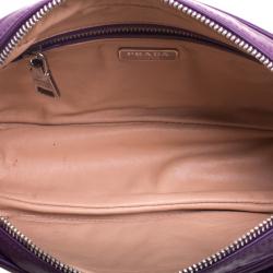 Pre Owned Prada Purple Nappa Antique Leather Shoulder Bag