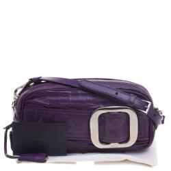 Pre Owned Prada Purple Nappa Antique Leather Shoulder Bag