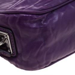 Pre Owned Prada Purple Nappa Antique Leather Shoulder Bag