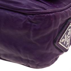 Pre Owned Prada Purple Nappa Antique Leather Shoulder Bag