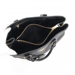 Pre Owned Prada Black Vitello Daino Leather Tote