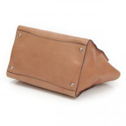 Pre Owned Prada Brown Glace Calf Leather Twin Pocket Double Handle Tote