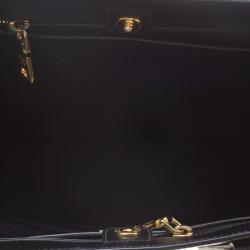 Pre Owned Prada Black/White Saffiano Lux Leather Tote