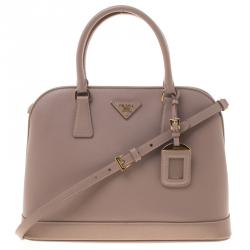 Pre Owned Prada Blush Pink Saffiano Lux Leather Promenade Tote