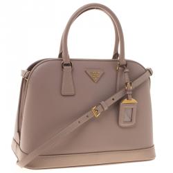 Pre Owned Prada Blush Pink Saffiano Lux Leather Promenade Tote