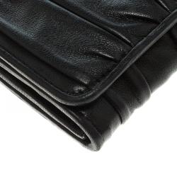 Pre Owned Prada Black Gaufre Nappa Leather Continental Wallet