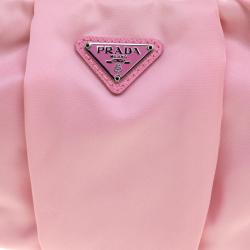 Pre Owned Prada Blush Pink Nylon Wristlet Clutch