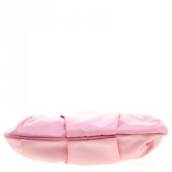 Pre Owned Prada Blush Pink Nylon Wristlet Clutch