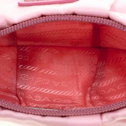 Pre Owned Prada Blush Pink Nylon Wristlet Clutch