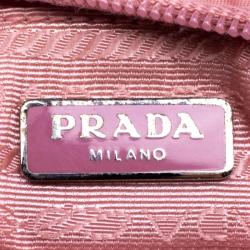 Pre Owned Prada Blush Pink Nylon Wristlet Clutch