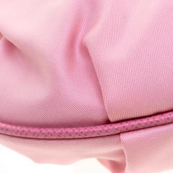 Pre Owned Prada Blush Pink Nylon Wristlet Clutch