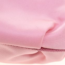Pre Owned Prada Blush Pink Nylon Wristlet Clutch