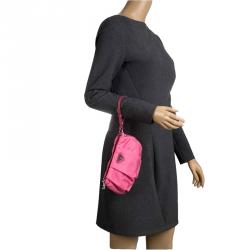 Pre Owned Prada Pink Nylon Wristlet Clutch