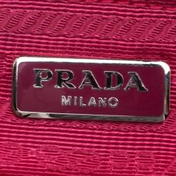 Pre Owned Prada Pink Nylon Wristlet Clutch