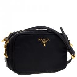 Pre Owned Prada Black Nylon Mini Crossbody Bag
