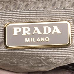Pre Owned Prada Beige Leather Gaufre Wristlet Clutch