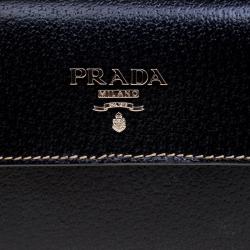 Pre Owned Prada Black Leather Mini Box Clutch