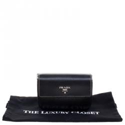 Pre Owned Prada Black Leather Mini Box Clutch