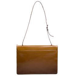 Prada Brown Ombre Patent Leather Shoulder Bag